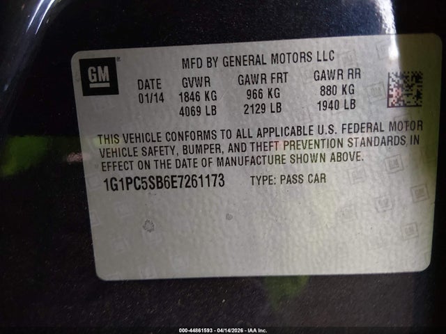 Chevrolet Cruze 1lt Auto 2014 1G1PC5SB6E7261173 Image 9