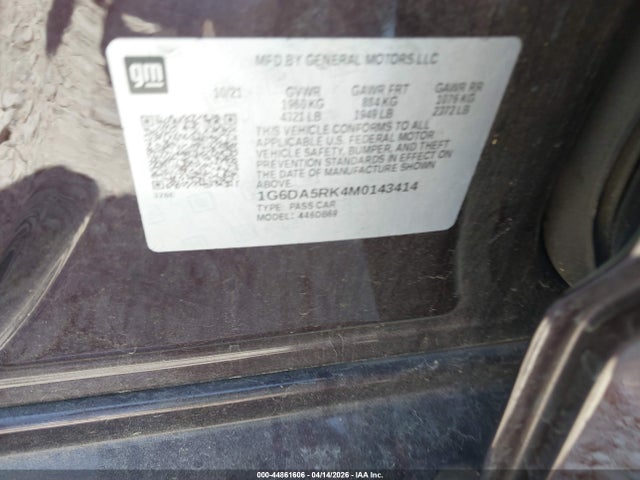 44861606 :رقم المزاد ، 1G6DA5RK4M0143414 vin ، 2021 Cadillac Ct4 Luxury مزاد بيع
