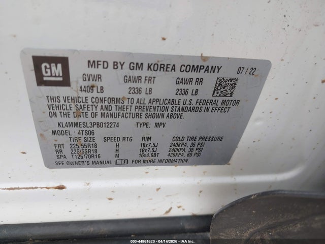 Aukcja sprzedaży 2023 Buick Encore Gx Select Awd, vin: KL4MMESL3PB012274, numer aukcji: 44861620