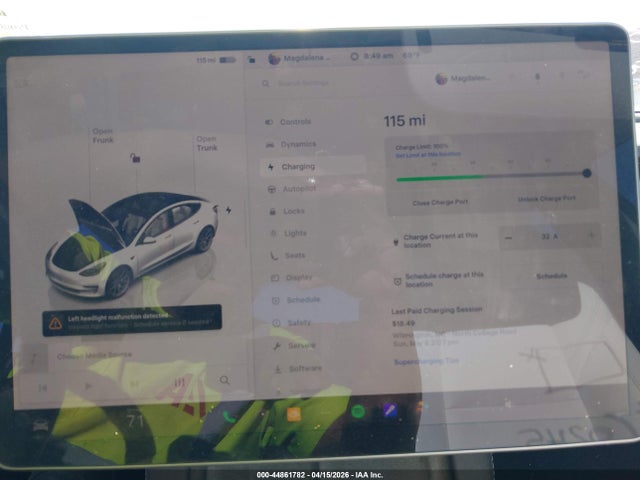 44861782 :رقم المزاد ، 5YJ3E1EA8PF470245 vin ، 2023 Tesla Model 3 Rear-wheel Drive مزاد بيع