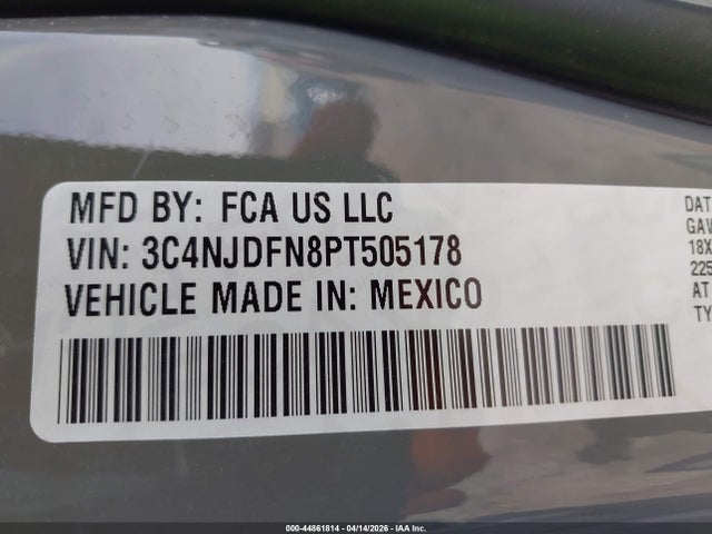 Auction sale of the 2023 Jeep Compass Latitude Lux Fwd, vin: 3C4NJDFN8PT505178, lot number: 44861814