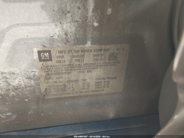 Продажа на аукционе авто 2019 Buick Encore Fwd Preferred, vin: KL4CJASBXKB721801, номер лота: 44861867