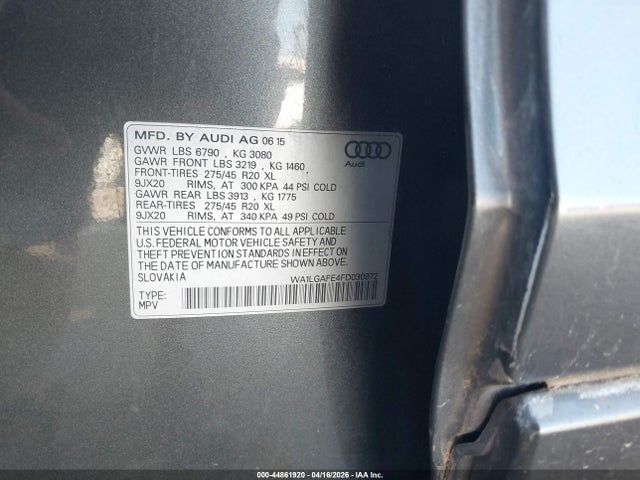 2015 AUDI Q7 WA1LGAFE4FD030972 Photo 8
