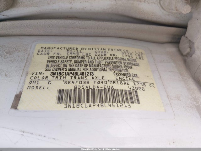 2011 NISSAN VERSA 3N1BC1AP4BL461213 Photo 8