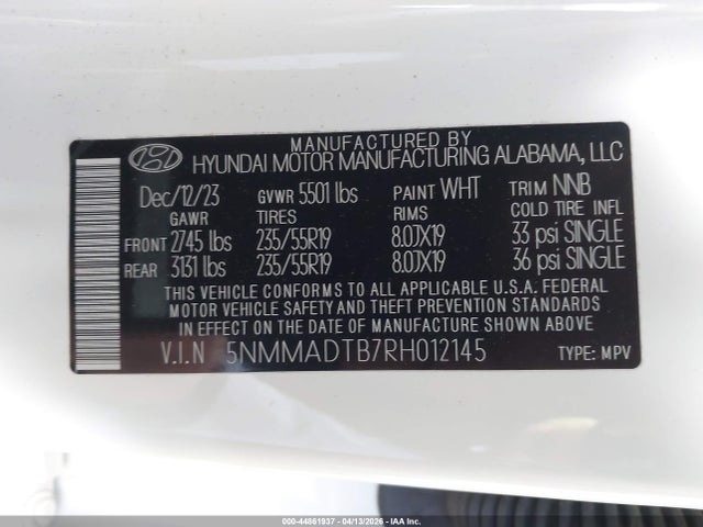 Aukcja sprzedaży 2024 Genesis Gv70 2.5t, vin: 5NMMADTB7RH012145, numer aukcji: 44861937