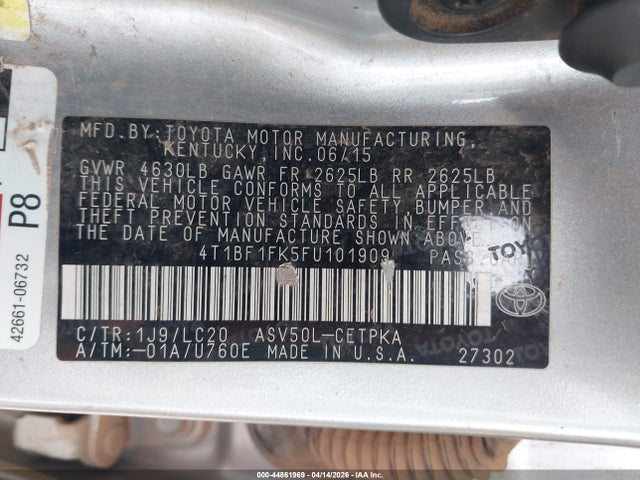 2015 TOYOTA CAMRY 4T1BF1FK5FU101909 Photo 8