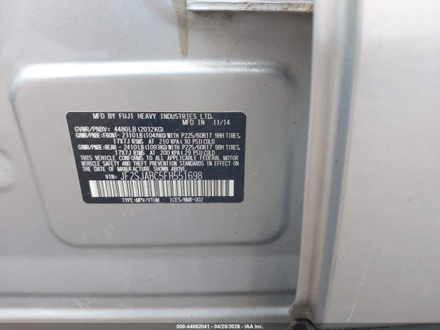 JF2SJABC5FH551698 Subaru Forester 2.5i