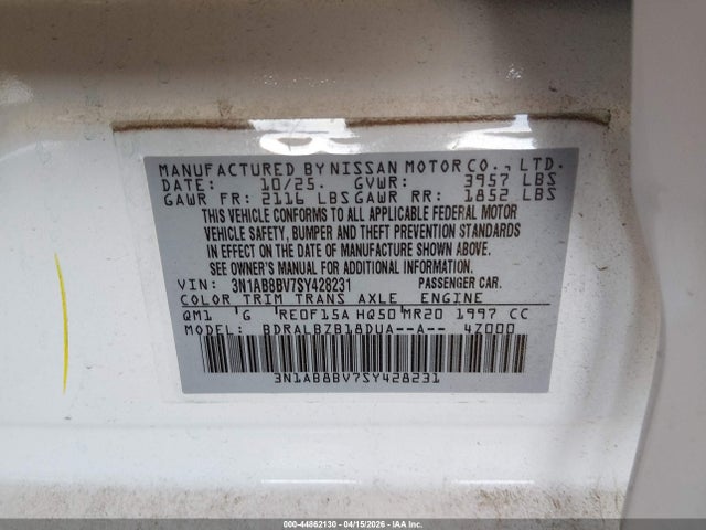 Nissan SENTRA S 2025 3N1AB8BV7SY428231 Image 9