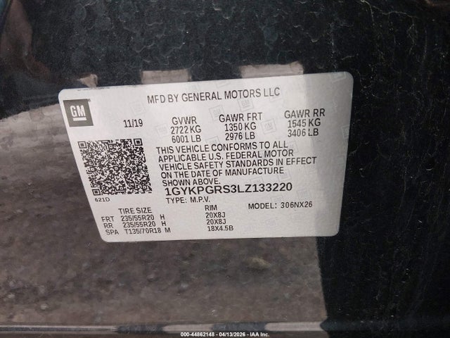 Продаж на аукціоні авто 2020 Cadillac Xt6 Awd Sport, vin: 1GYKPGRS3LZ133220, номер лоту: 44862148