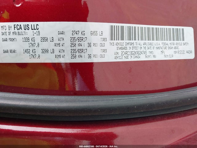 Chrysler Pacifica Touring L 2019 2C4RC1BG2KR624745 Image 9