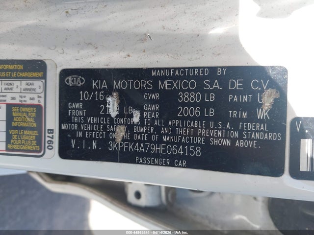 Продаж на аукціоні авто 2017 Kia Forte Lx, vin: 3KPFK4A79HE064158, номер лоту: 44862441