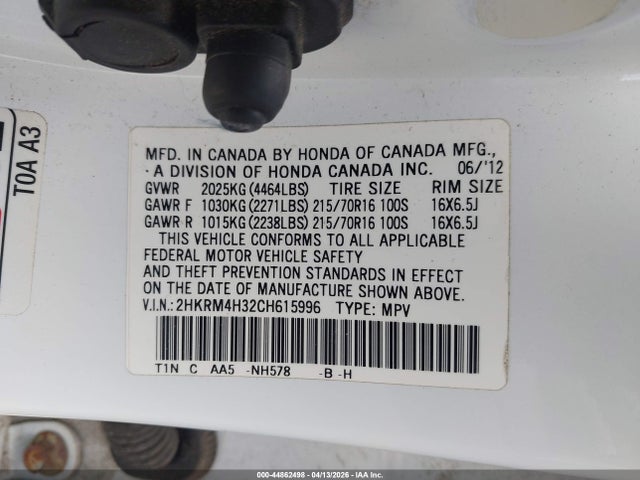 2012 HONDA CR-V 2HKRM4H32CH615996 Photo 8