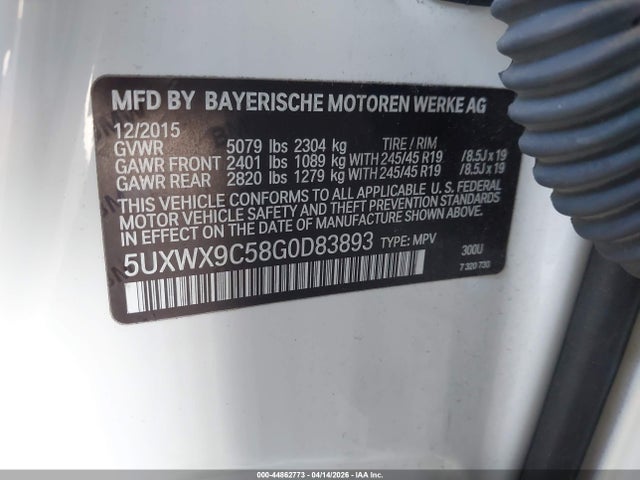 5UXWX9C58G0D83893 BMW X3 Xdrive28i
