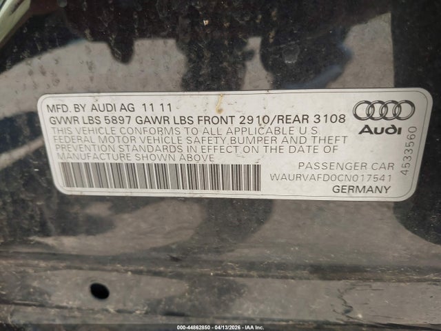 2012 AUDI A8 L WAURVAFD0CN017541 Photo 8