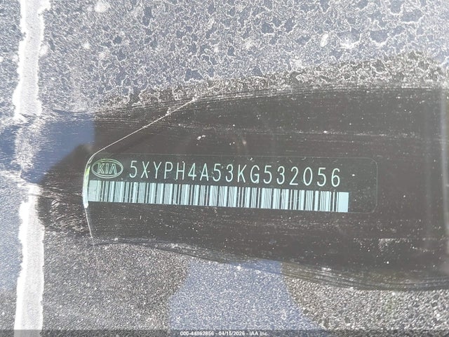 44862856 :رقم المزاد ، 5XYPH4A53KG532056 vin ، 2019 Kia Sorento 3.3l Ex مزاد بيع