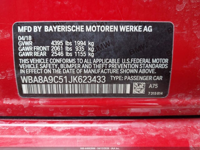 2018 BMW 320I WBA8A9C51JK623433 Photo 8