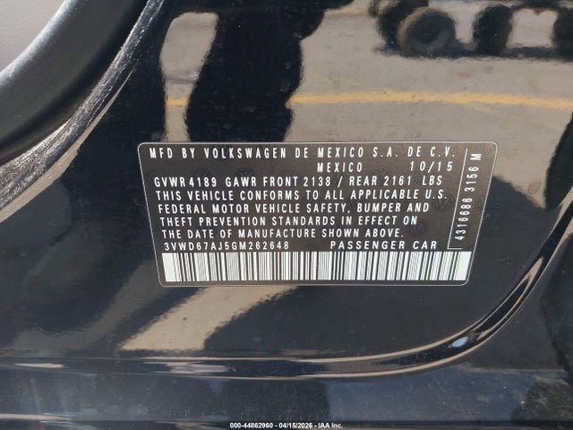 3VWD67AJ5GM262648 Volkswagen Jetta 1.4t Se