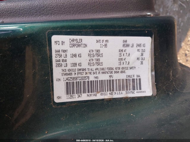 Продажа на аукционе авто 1996 Jeep Grand Cherokee Laredo, vin: 1J4GZ58S8TC222578, номер лота: 44863010
