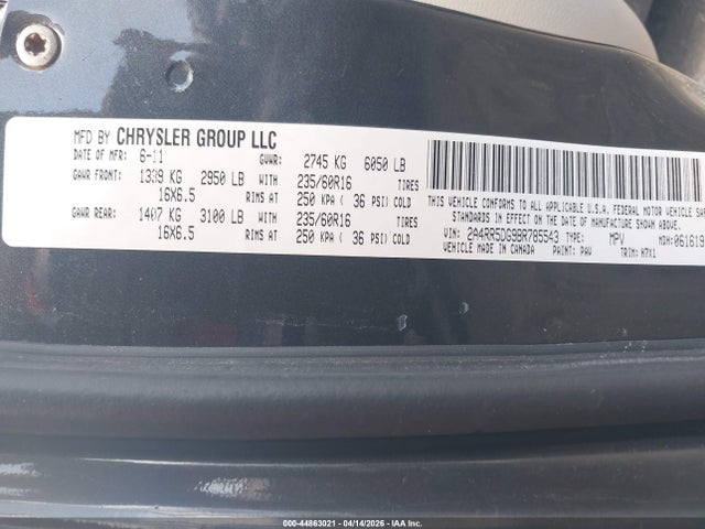 2011 CHRYSLER TOWN & COUNTRY 2A4RR5DG9BR785543 Photo 8