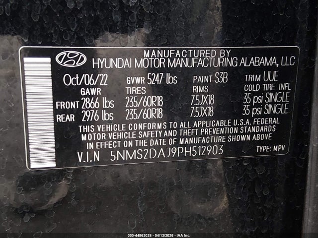 Hyundai Santa Fe Sel 2023 5NMS2DAJ9PH512903 Image 9