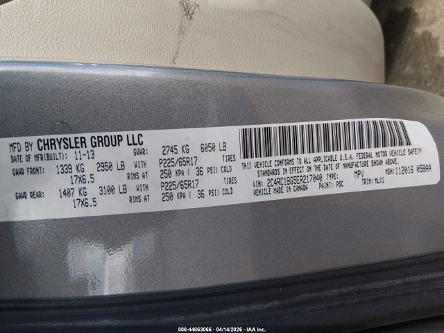 2C4RC1BG5ER217040 Chrysler Town &amp; Country Touring