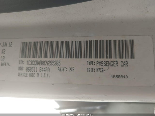 Aukcja sprzedaży 2012 Chrysler 200 Lx, vin: 1C3CCBAB0CN295385, numer aukcji: 44863075