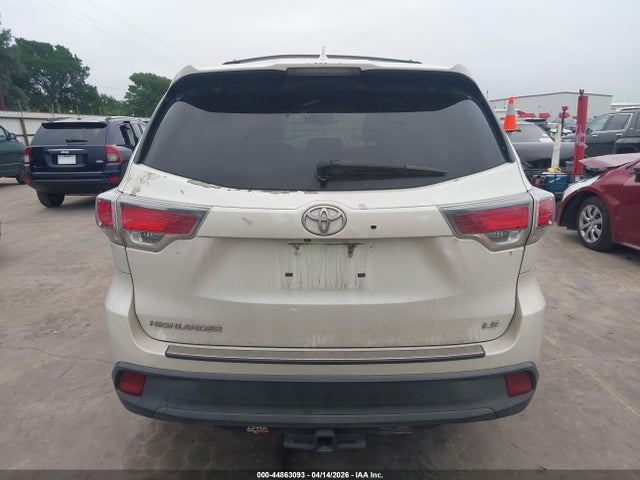 Auction sale of the 2015 Toyota Highlander Le Plus V6, vin: 5TDZKRFH2FS099655, lot number: 44863093