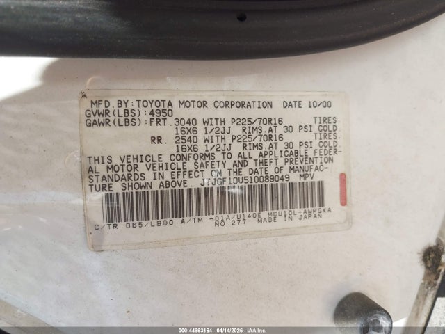 Продаж на аукціоні авто 2001 Lexus Rx 300, vin: JTJGF10U510089049, номер лоту: 44863164