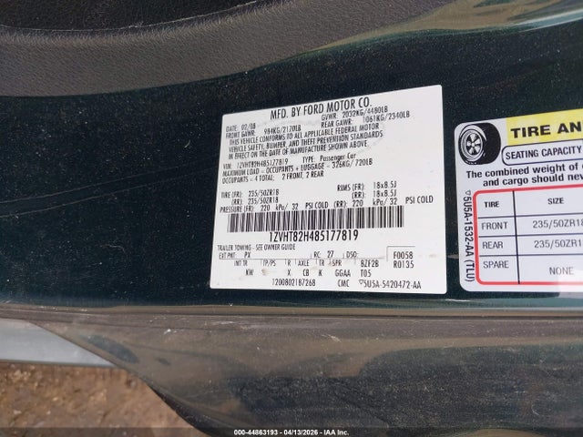 2008 FORD MUSTANG 1ZVHT82H485177819 Photo 8