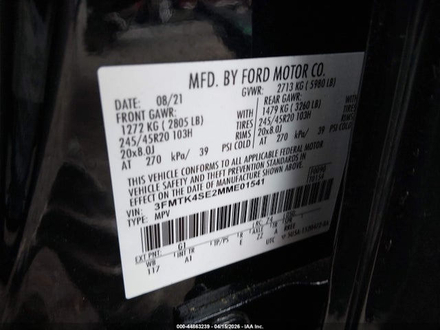 Ford Mustang Mach-e Gt 2021 3FMTK4SE2MME01541 Image 9