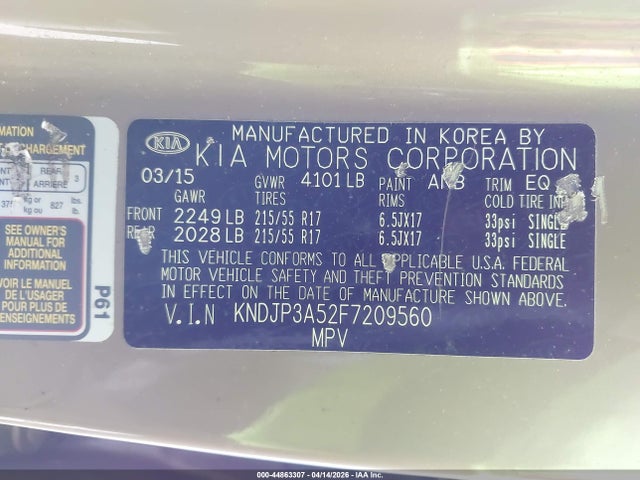 2015 KIA SOUL KNDJP3A52F7209560 Photo 8
