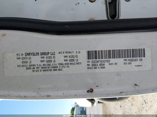 44863336 :رقم المزاد ، 2C3CDXAT5EH227629 vin ، 2014 Dodge Charger Police مزاد بيع