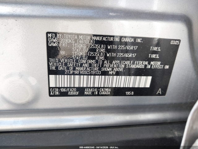 Toyota Rav4 Xle 2025 2T3P1RFV0SC519133 Image 9