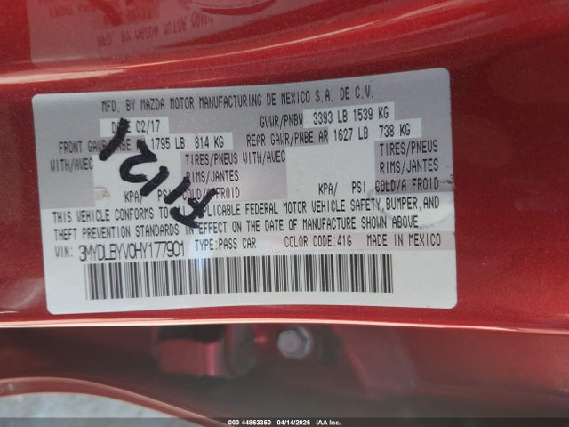 Продажа на аукционе авто 2017 Toyota Yaris Ia, vin: 3MYDLBYV0HY177901, номер лота: 44863350