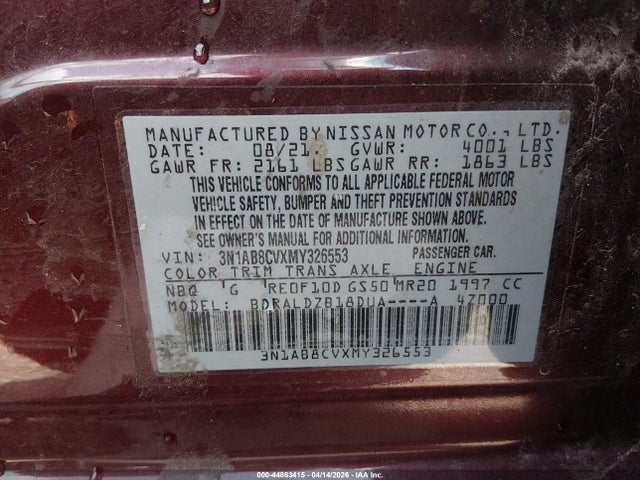 Продаж на аукціоні авто 2021 Nissan Sentra Sv Xtronic Cvt, vin: 3N1AB8CVXMY326553, номер лоту: 44863415