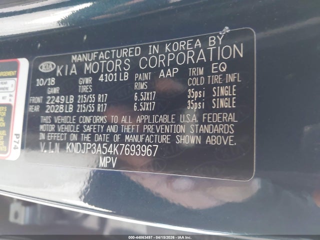 Aukcja sprzedaży 2019 Kia Soul +, vin: KNDJP3A54K7693967, numer aukcji: 44863497