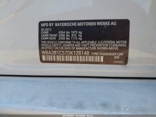 Продаж на аукціоні авто 2013 Bmw 320i, vin: WBA3B1C57DK128148, номер лоту: 44863601