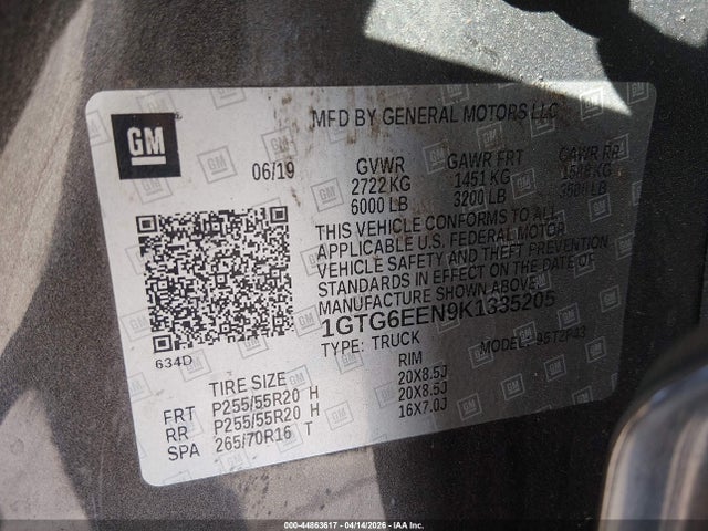 Aukcja sprzedaży 2019 Gmc Canyon Denali, vin: 1GTG6EEN9K1335205, numer aukcji: 44863617