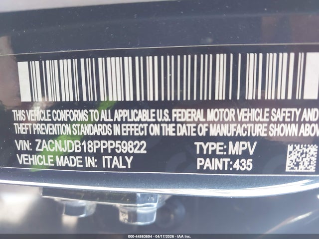 44863694 :رقم المزاد ، ZACNJDB18PPP59822 vin ، 2023 Jeep Renegade Upland 4x4 مزاد بيع