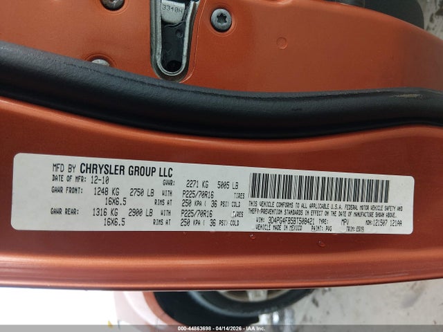2011 Dodge Journey Express მანქანა იყიდება აუქციონზე, vin: 3D4PG4FB5BT508421, აუქციონის ნომერი: 44863698