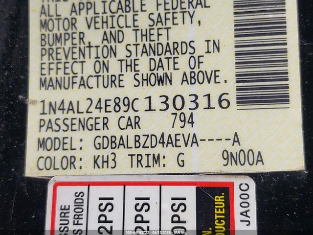 Aukcja sprzedaży 2009 Nissan Altima 2.5 S, vin: 1N4AL24E89C130316, numer aukcji: 44863722