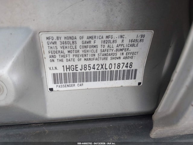 1999 HONDA CIVIC 1HGEJ8542XL018748 Photo 8
