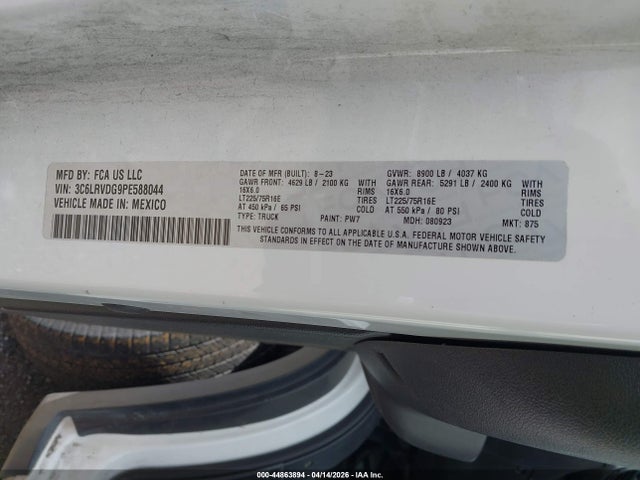 2023 RAM PROMASTER 2500 3C6LRVDG9PE588044 Photo 8