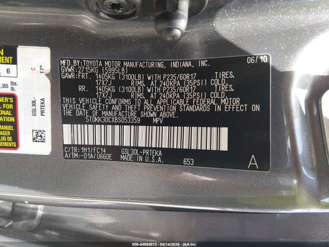 2011 TOYOTA SIENNA 5TDKK3DCXBS053359 Photo 8