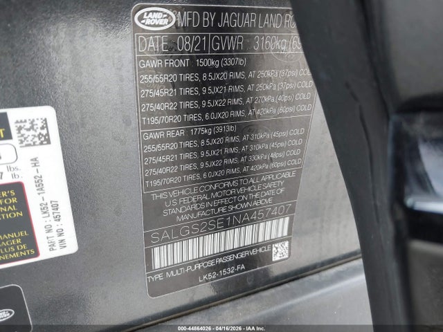 Land Rover Range Rover P525 Westminster 2022 SALGS2SE1NA457407 Image 9