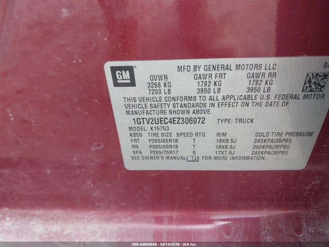 2014 GMC SIERRA 1500 1GTV2UEC4EZ306972 Photo 8