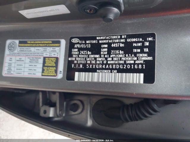 Продаж на аукціоні авто 2013 Kia Optima Sx, vin: 5XXGR4A68DG201681, номер лоту: 44864093