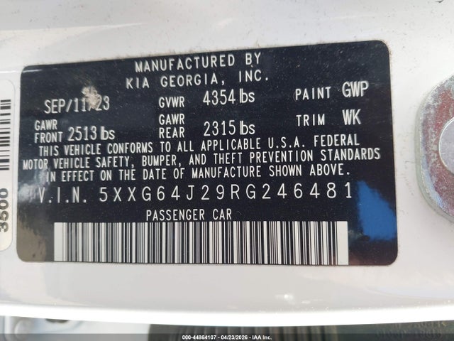 5XXG64J29RG246481 KIA K5 Gt-line
