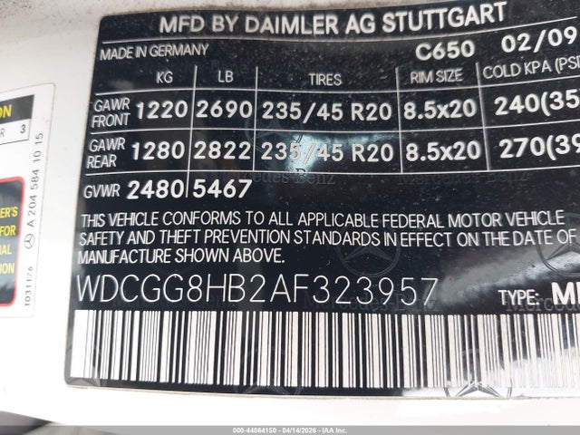 Продажа на аукционе авто 2010 Mercedes-benz Glk 350 4matic, vin: WDCGG8HB2AF323957, номер лота: 44864150