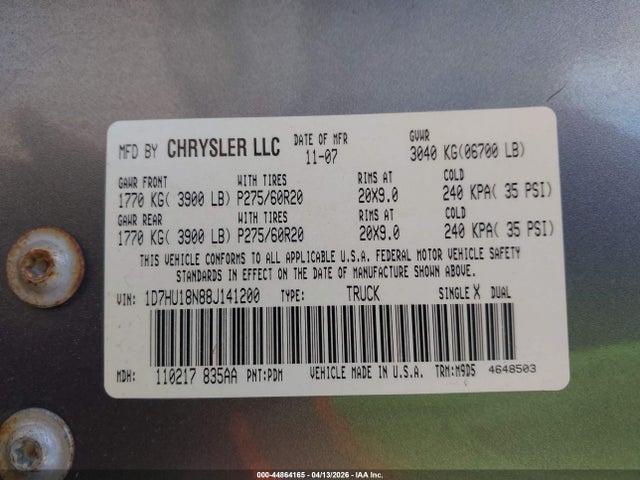 2008 DODGE RAM 1500 1D7HU18N88J141200 Photo 8